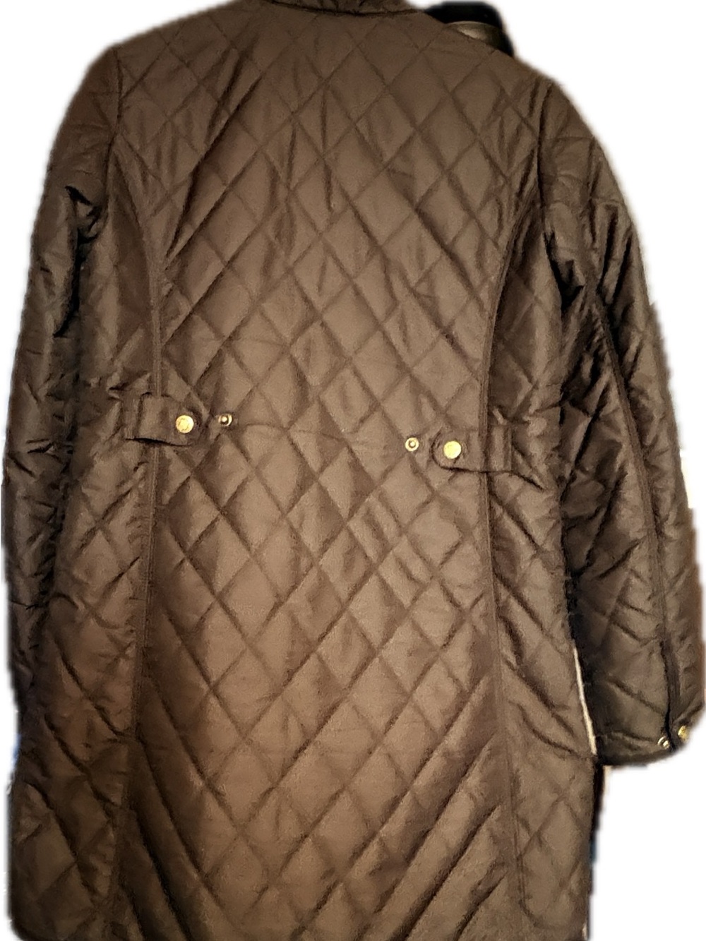 Quilted Eddie Bauer Poppy-Embroidered Fall Coat -black - Picture 4 of 13
